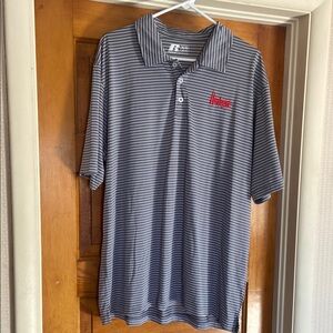 Huskers Men's Gray Striped Polo